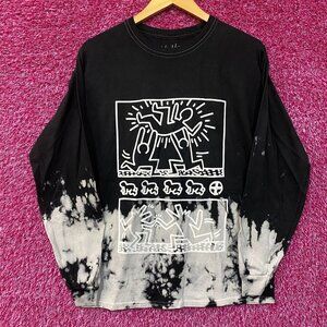 Keith Haring Dancing Figures and Dog Long Sleeve T-Shirt S/M